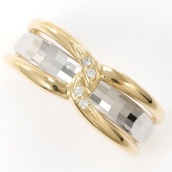 PT900 プラチナ K18YG リング 指輪 11号 ダイヤ 総重量約4.1g 中古  