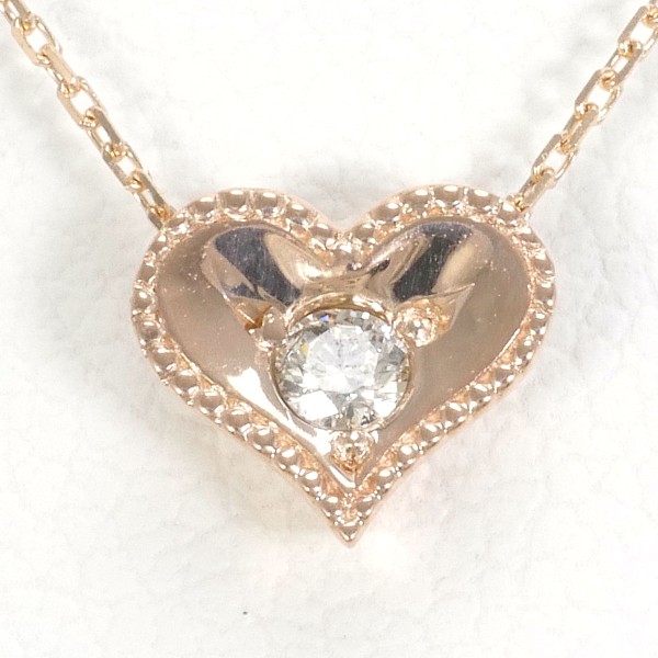 K10 10金 PG ピンクゴールド ネックレス ダイヤ 0.04 総重量約0.7g 約40cm 中古ジュエリーの通販は