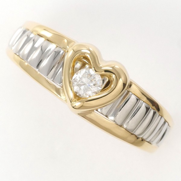 PT900 プラチナ K18YG リング 指輪 11.5号 ダイヤ 0.11 総重量約3.5g  