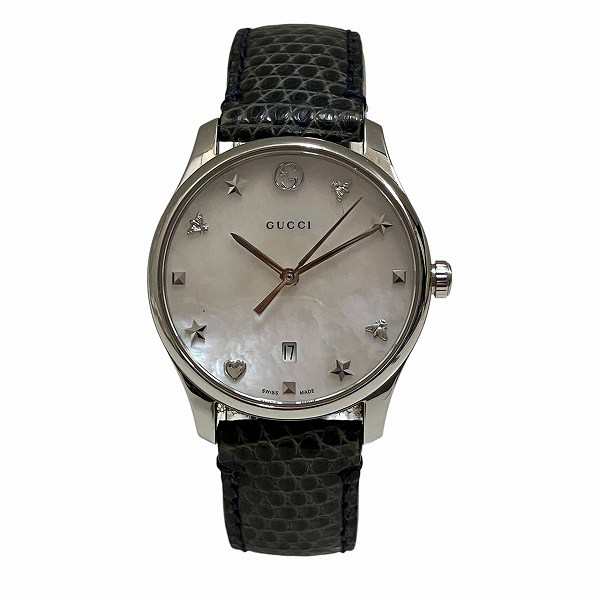 グッチ GUCCI Gタイムレス YA126588 126.5 クォーツ シェル文字盤 時計 腕時計 レディース【中古】の通販は