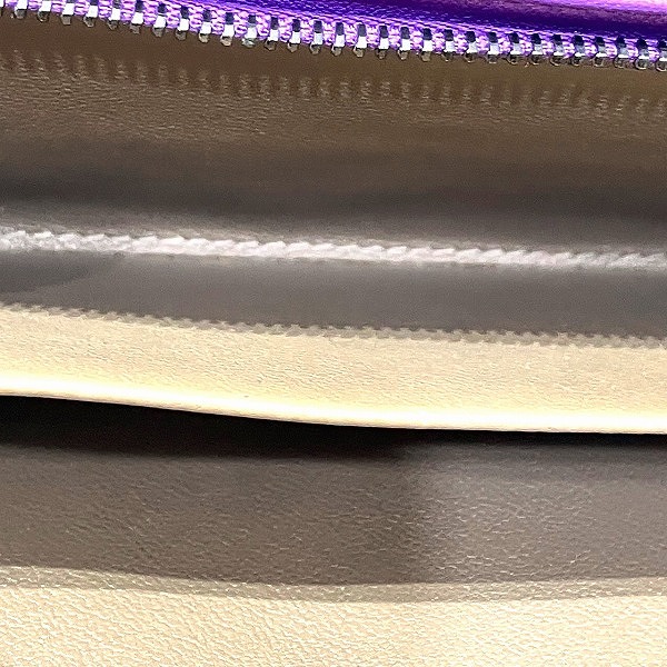 ボッテガ・ ヴェネタ イントレチャートパープル レザー 2つ折り財布 長財布 ユニセックス【中古】_4