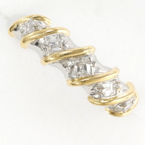 PT900 プラチナ K18YG リング 指輪 10.5号 ダイヤ 総重量約3.3g 中古  