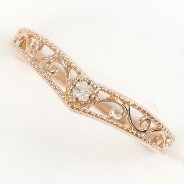 K10 10金 PG ピンクゴールド リング 指輪 5号 ダイヤ 総重量約0.8g 中古ジュエリーの通販は 9,856円