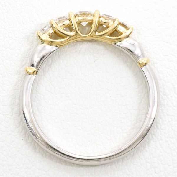 PT900 プラチナ K18YG リング 指輪 12号 ダイヤ 0.50 カード鑑別書 総  