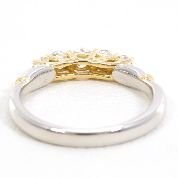 PT900 プラチナ K18YG リング 指輪 12号 ダイヤ 0.50 カード鑑別書 総  