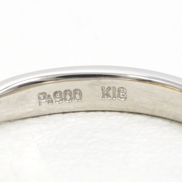 PT900 プラチナ K18YG リング 指輪 12号 ダイヤ 0.50 カード鑑別書 総  