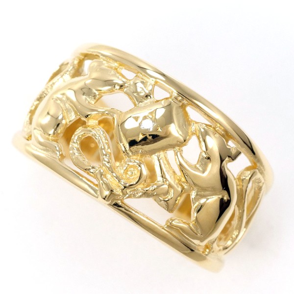 K18 18金 YG イエローゴールド リング 指輪 11号 ダイヤ 総重量約4.9g 
