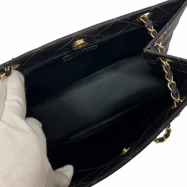 シャネル CHANEL マトラッセ コットン チェーン ココマーク ブラック バッグ ショルダーバッグ レディース【中古】_4