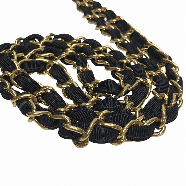 シャネル CHANEL マトラッセ コットン チェーン ココマーク ブラック バッグ ショルダーバッグ レディース【中古】_8