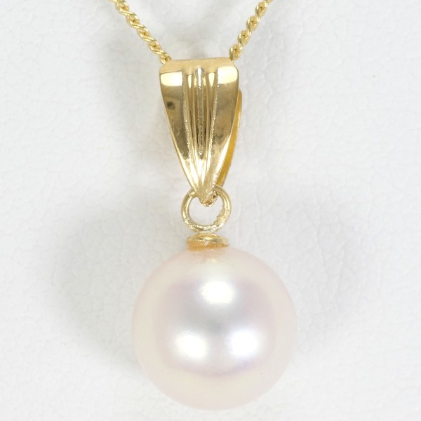 ゴールド K18 チェーンネックレス パール付き K18 パール ネックレス 2.0g