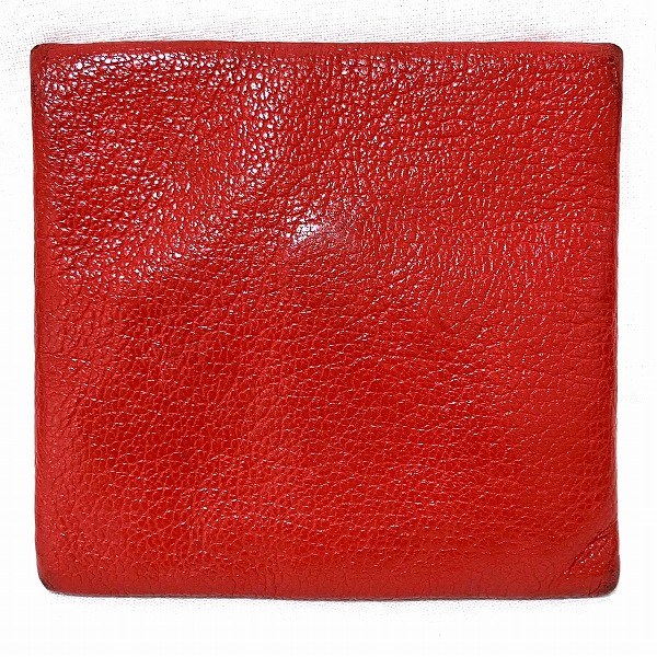 エルメス Hermes バスティア レッド レザー コインケース レディース 