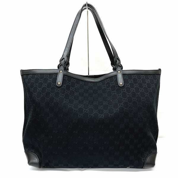 グッチ GUCCI GGキャンバス 247207 ブラック バッグ トートバッグ レディース【中古】