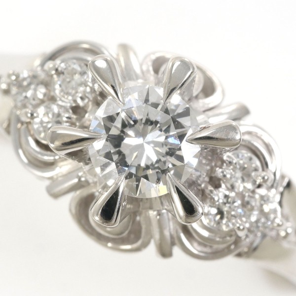 PT900 プラチナ リング 指輪 12号 ダイヤ 0.33 SI1 0.11 鑑定書 総重量