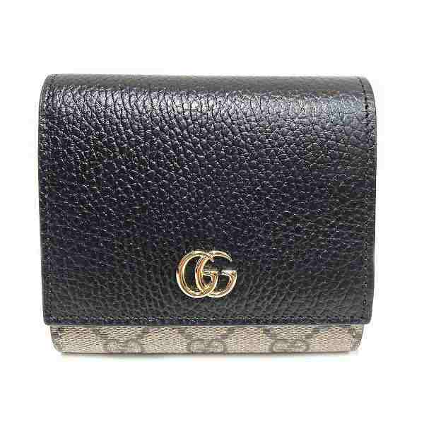 グッチ GUCCI GGスプリーム GGマーモント 598587 0416 2つ折り財布 レディース【中古】