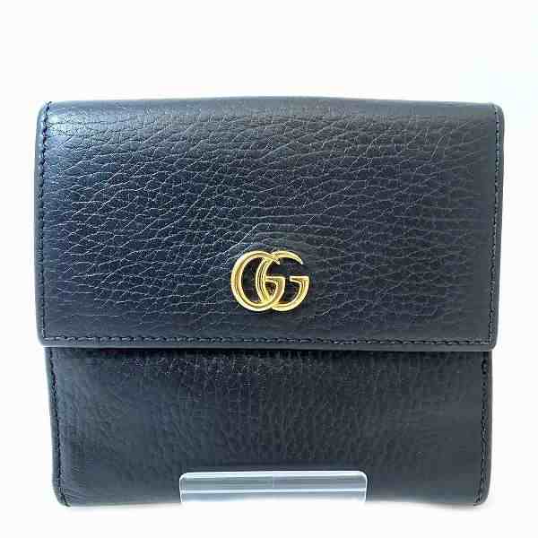 グッチ GUCCI GGマーモント コンパクトウォレット 456122 Wホック 2つ折り財布 ユニセックス【中古】