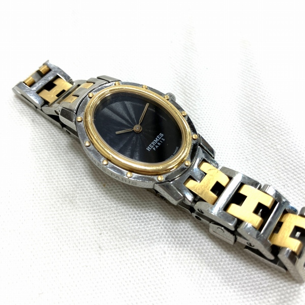 エルメス Hermes クリッパー オーバル CO1.220 クォーツ 時計 腕時計 