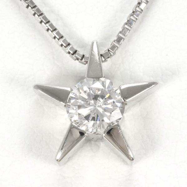 PT900 プラチナ PT850 ネックレス ダイヤ 0.30 SI2 鑑定書 総重量約3.4g 約40cm 中古ジュエリーの通販は