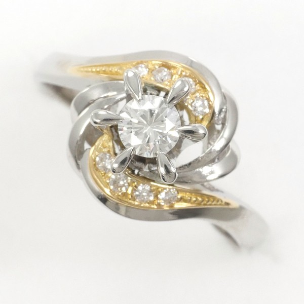 新品】K18YG スネーク ダイヤモンド ピアス 0.12CT K18 18金 YG  