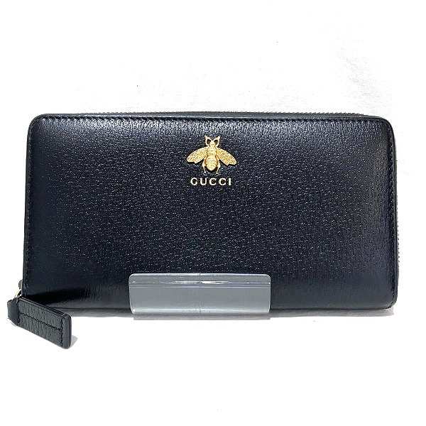 グッチ GUCCI アニマリエ 523667 ラウンドファスナー 長財布 メンズ【中古】