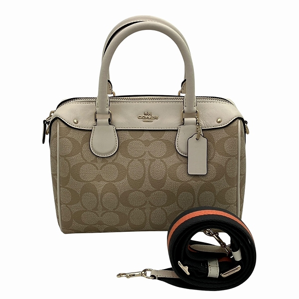 コーチ COACH シグネチャー ベージュ アイボリー F21559 バッグ ハンドバッグ ショルダーバッグ レディース【中古】の通販は 9,980円