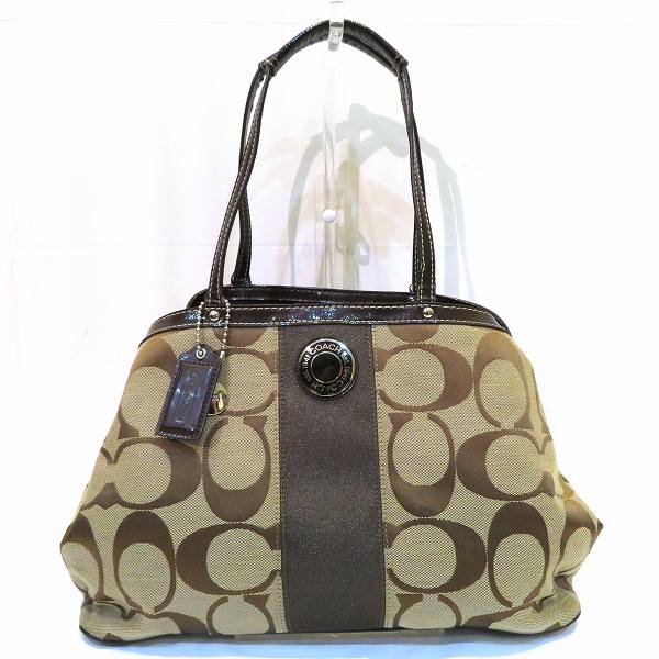 コーチ Coach シグネチャー F19190 がま口 ブラウン バッグ トートバッグ レディース 中古 の通販はau Pay マーケット ワンダープライス
