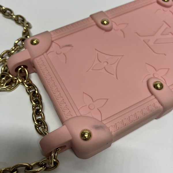 ルイヴィトン iphone14pro ケース リ トランク チェーン ピンク ルイ