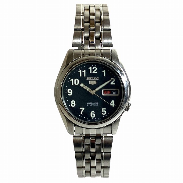 SEIKO 5 自動巻き デイデイト 腕時計 メンズ セイコー5・自動巻き腕時計(ブラックタイプ) 【通常】｜nihonchokuhan