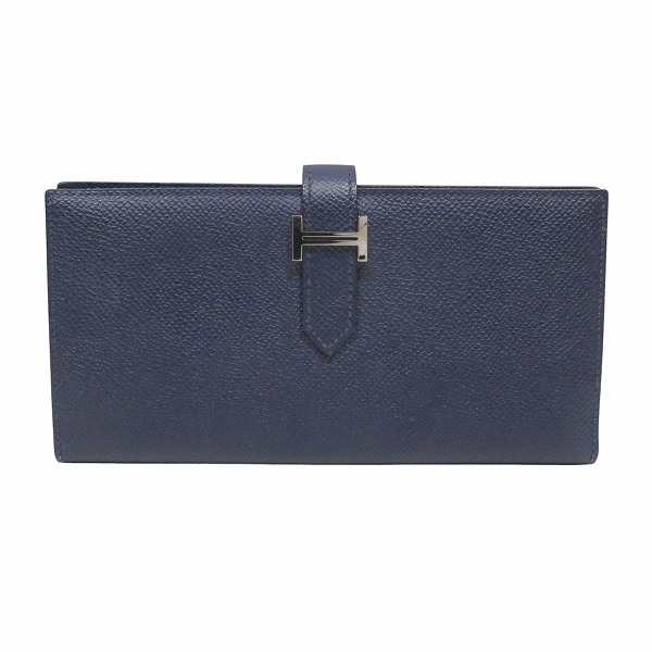 エルメス Hermes ベアンスフレ X刻印 ネイビー エプソン 長財布