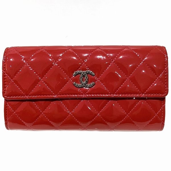 シャネル CHANEL ブリリアントマトラッセ ココマーク エナメル 長財布 レディース【中古】