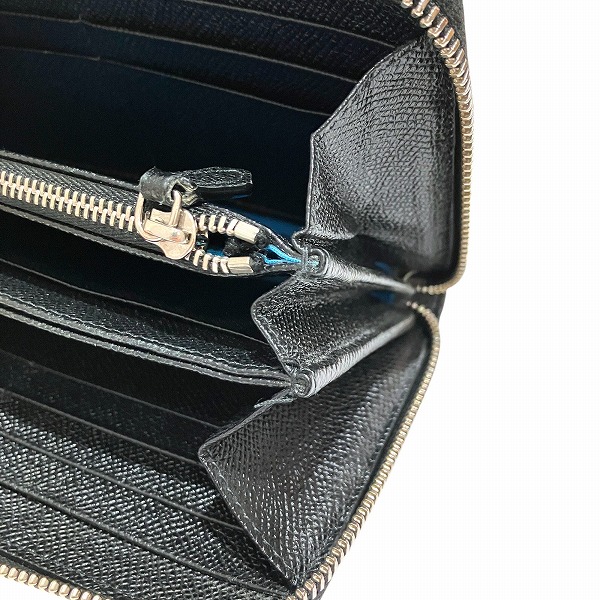 ブルガリ ブルガリブルガリ BVLGARI マン ラウンドファスナー ブラック 長財布 メンズ【中古】_7