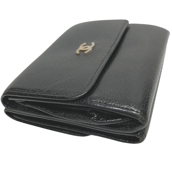 シャネル CHANEL ココマーク レザー Wホック コンパクトウォレット 財布 3つ折り財布 レディース【中古】_2