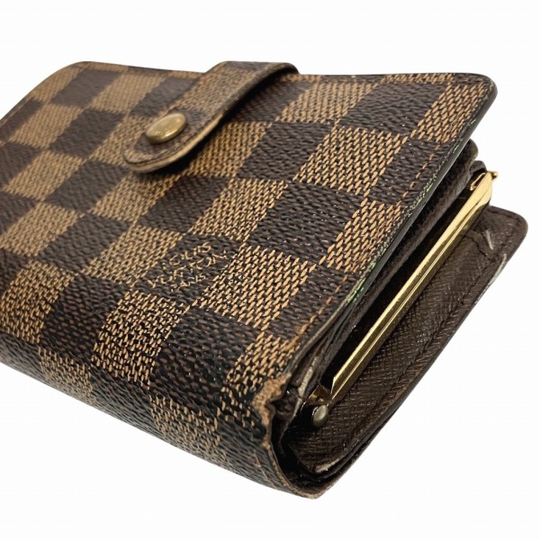 ルイ ヴィトン◎ヴィエノワ ダミエ エベヌ 二つ折り財布 ブラウン がま口 茶色 ルイ ヴィトン◎ヴィエノワ がま口 ダミエ エベヌ 二つ折り 財布