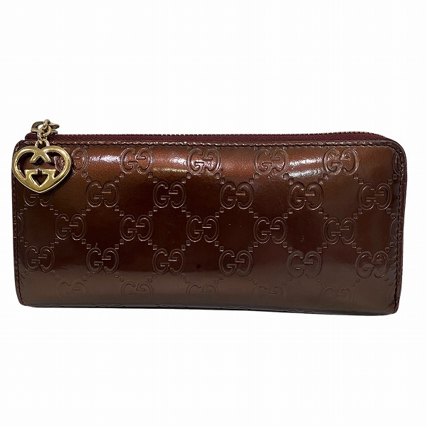 GUCCI 長財布 ブラウン　オープンハート GUCCI（グッチ） 財布 長財布 GG柄/ハートシェープ/インターロッキング