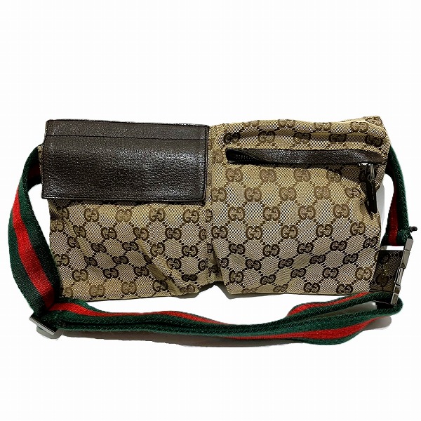 グッチ GUCCI GGキャンバス ボディバッグ 28566 バッグ ボディバッグ ウエストポーチ ユニセックス【中古】の通販は 27,601円