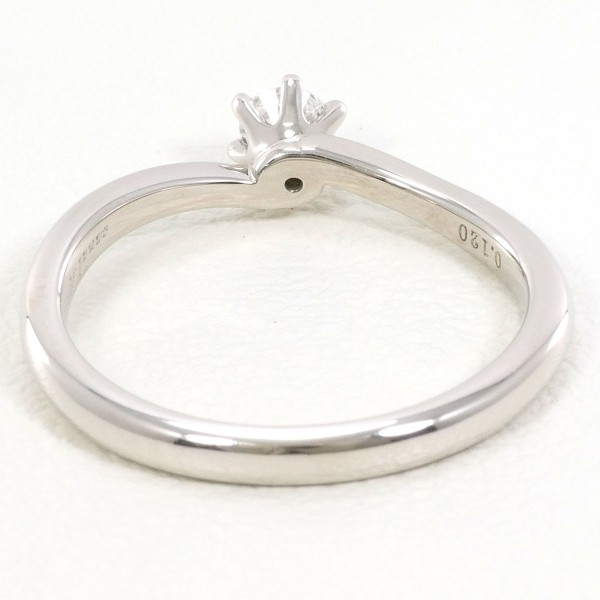 カナル4℃ PT900 リング 指輪 7号 ダイヤ 0.120 VS2 箱 鑑定書 総重量 