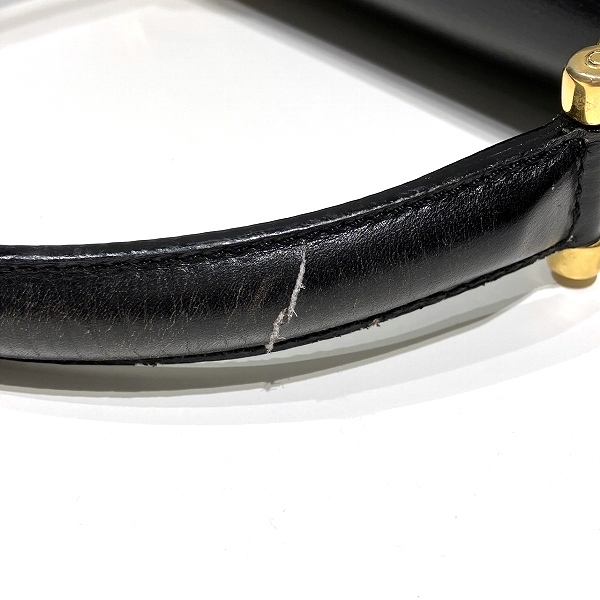 セリーヌ CELINE ダブルフラップ レザー ブラック バッグ ハンドバッグ