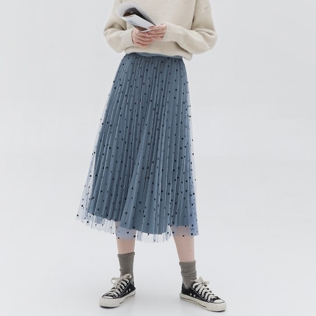 リバーシブル ドット チュール プリーツ スカート レディース ロング Aライン 体型カバー ウエストゴム 春の通販はau Pay マーケット Love Ride おしゃれセレクトショップ