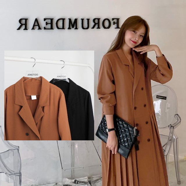 レディース シャツワンピ ロング 大きいサイズ シャツワンピース 長袖 ビックシルエット プリーツ ダブルボタン テラコッタの通販はau Pay マーケット Love Ride おしゃれセレクトショップ