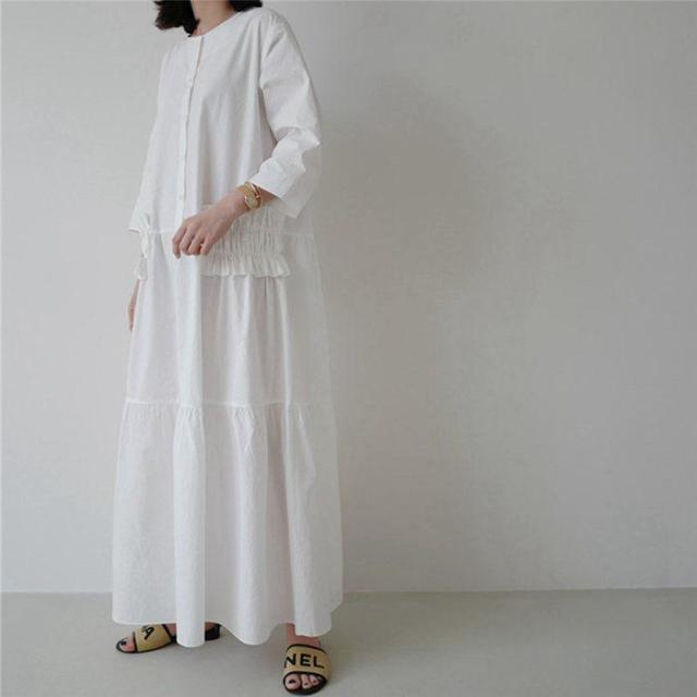 【関税込み】Ruohan ホワイト Twist マキシワンピース Ruohanのホワイト Twist マキシワンピースがセール中