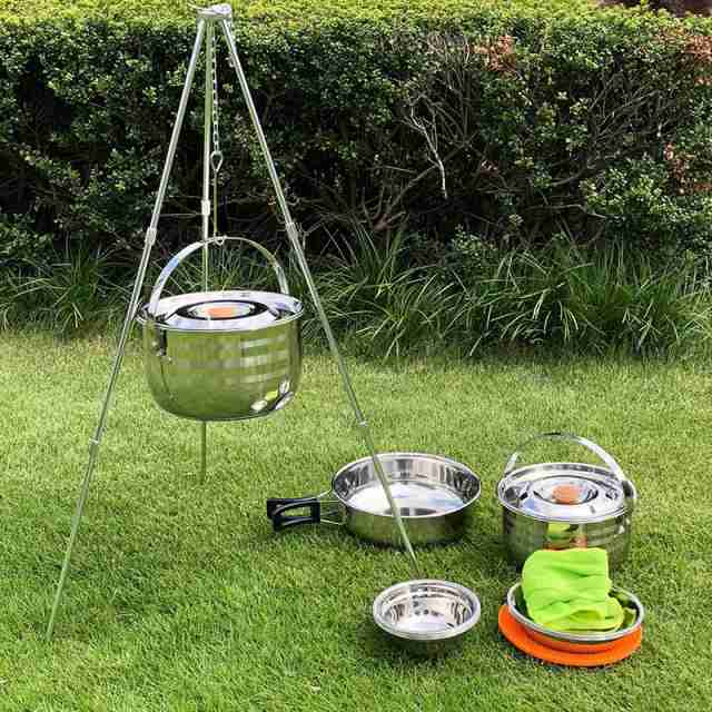 IH対応 ステンレスクッカー テーブルウェアー 計15点セット キャンピングムーン(CAMPING MOON) IH対応 ステンレスクッカー