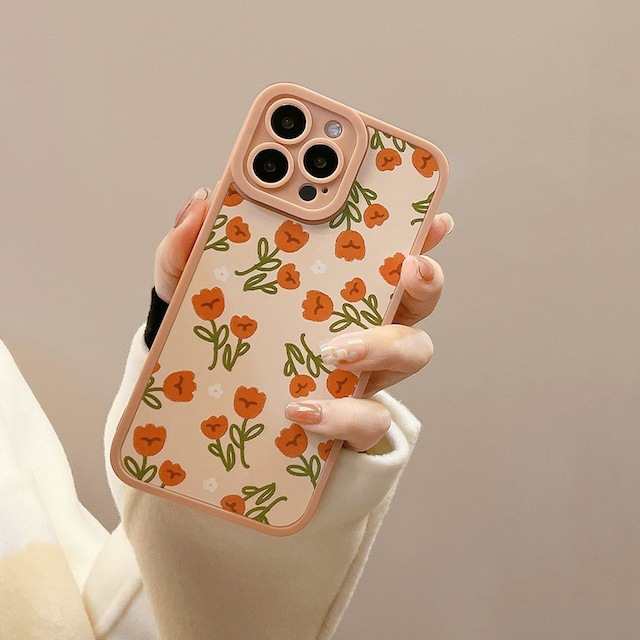 パターン オレンジフラワー Iphone 13 Tpu ケース スマホ かわいい シンプル 橙色 花 韓国 パステルカラー バンパー インナーシート カスの通販はau Pay マーケット Dream Store