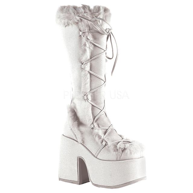 Demonia CAMEL-311 5inch PF Goth Punk Gogo Faux Fur Knee BT◆取り寄せ