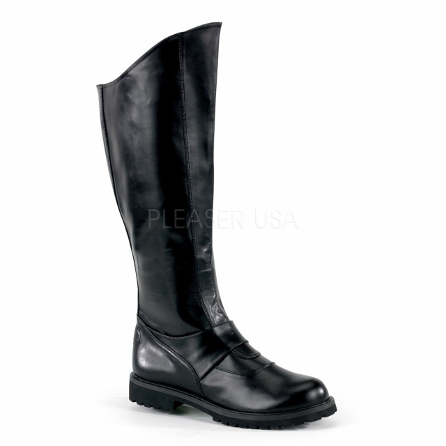 FUNTASMA (Pleaser) #Men's メンズ ニーハイブーツ／ローヒール GOTHAM-100 黒◆取り寄せ