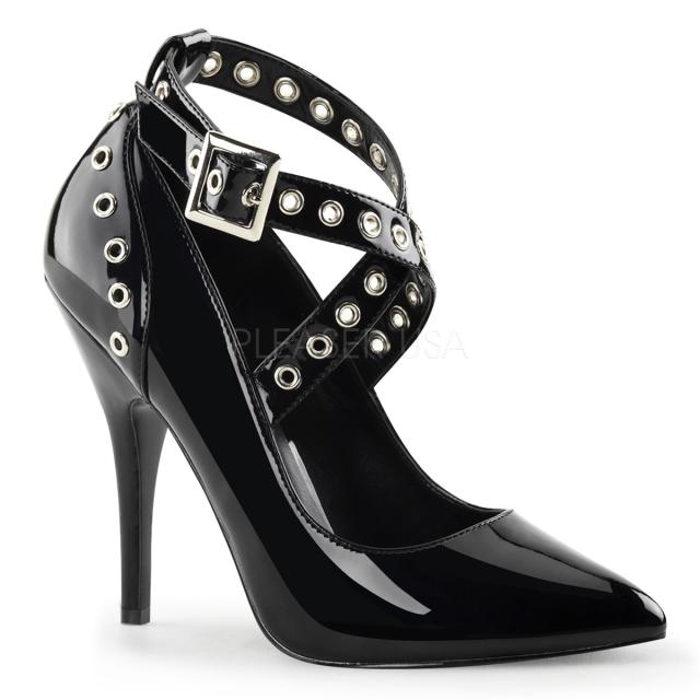 Pleaser SEDUCE-443 5inch Crisscross Pump W/ Eyelet-Hole Punch◆取り寄せ