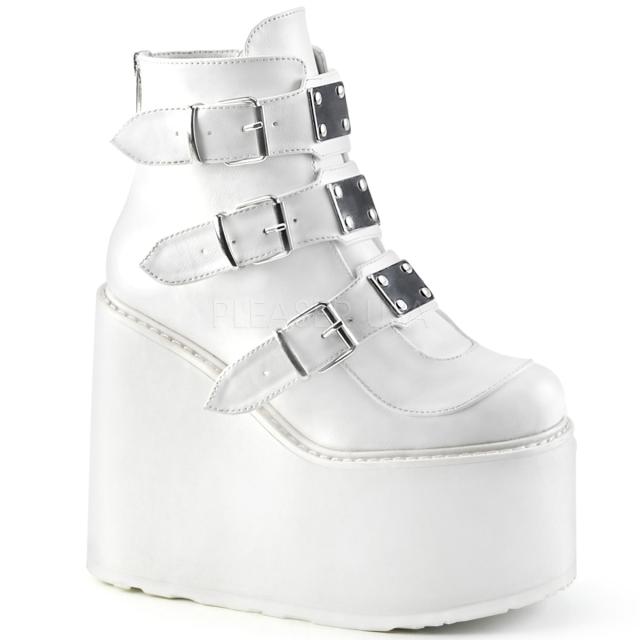 Demonia SWING-105 5 1/2inch PF Ankle Boot w/ 3 Buckle Straps Back Zip◆取り寄せ