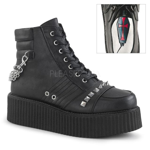 DEMONIA(デモニア) V-CREEPER-565 ラバーソール 厚底靴 黒 #Men's/Unisex◆取り寄せ