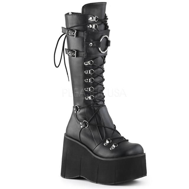Demonia KERA-200 $$4 1/2inchPlatform Lace-Up Knee High Boots w/ Shield, Back Zip◆取り寄せ