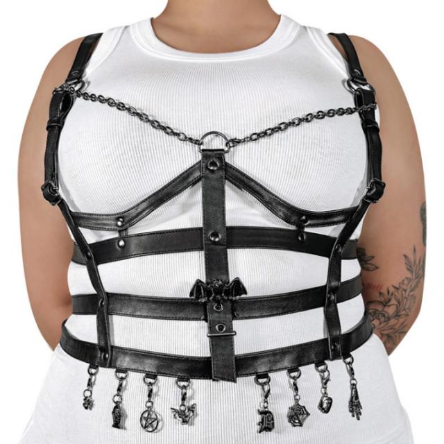 Demonia DA-118-LXL Faux Leather Cage Body Harness◆取り寄せ
