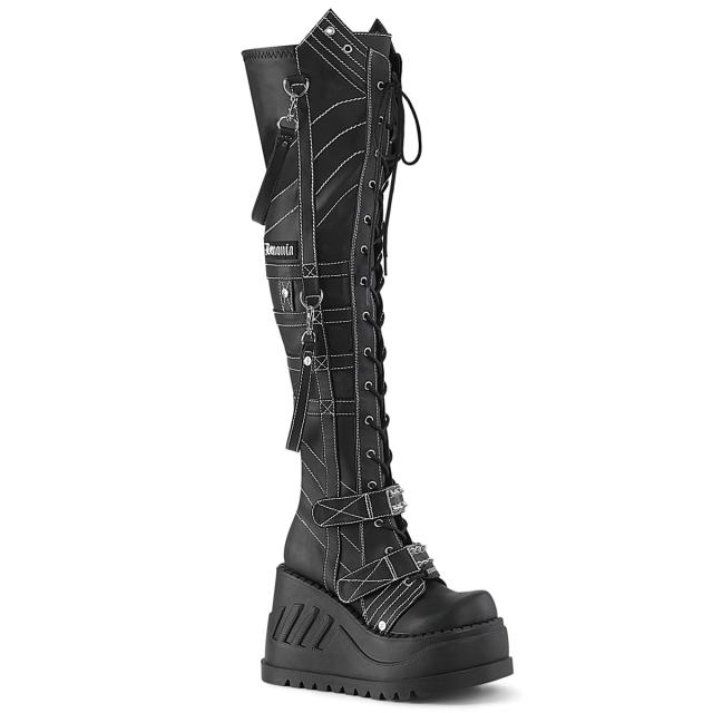 DEMONIA 6連バックルストラップミドルブーツ DEMONIA 6連バックルストラップミドルブーツ