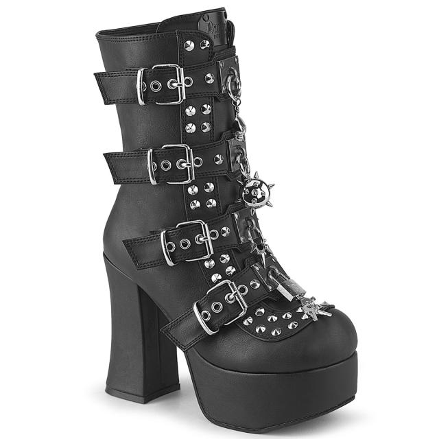【DEMONIA】厚底ブーツ TRA250 DEMONIA デモニア 厚底ショートブーツ 黒